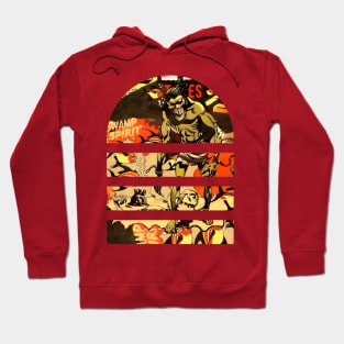 Silent Suffering: Chained Zombie Monster at the Bottom of the Sea in a Comic Cover of Weird Tales Hoodie